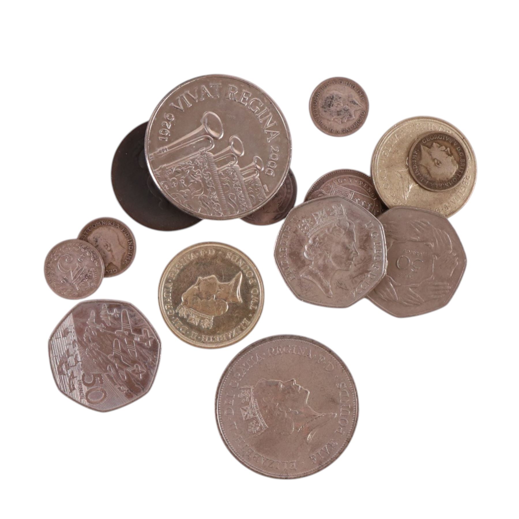 Mainly Great British coins, including 'London 2012 Silver Coin and Ingot Set', two further commemorative silver crowns with certificates, approximately 12 grams of pre-1920 silver coins, commemorative crowns, etc