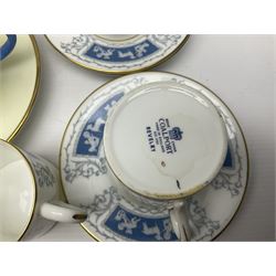 Six Shelley Athens pattern coffee cups and saucers, together with six Coalport Revelry coffee cups and saucers, and a Wedgwood tea set for two people