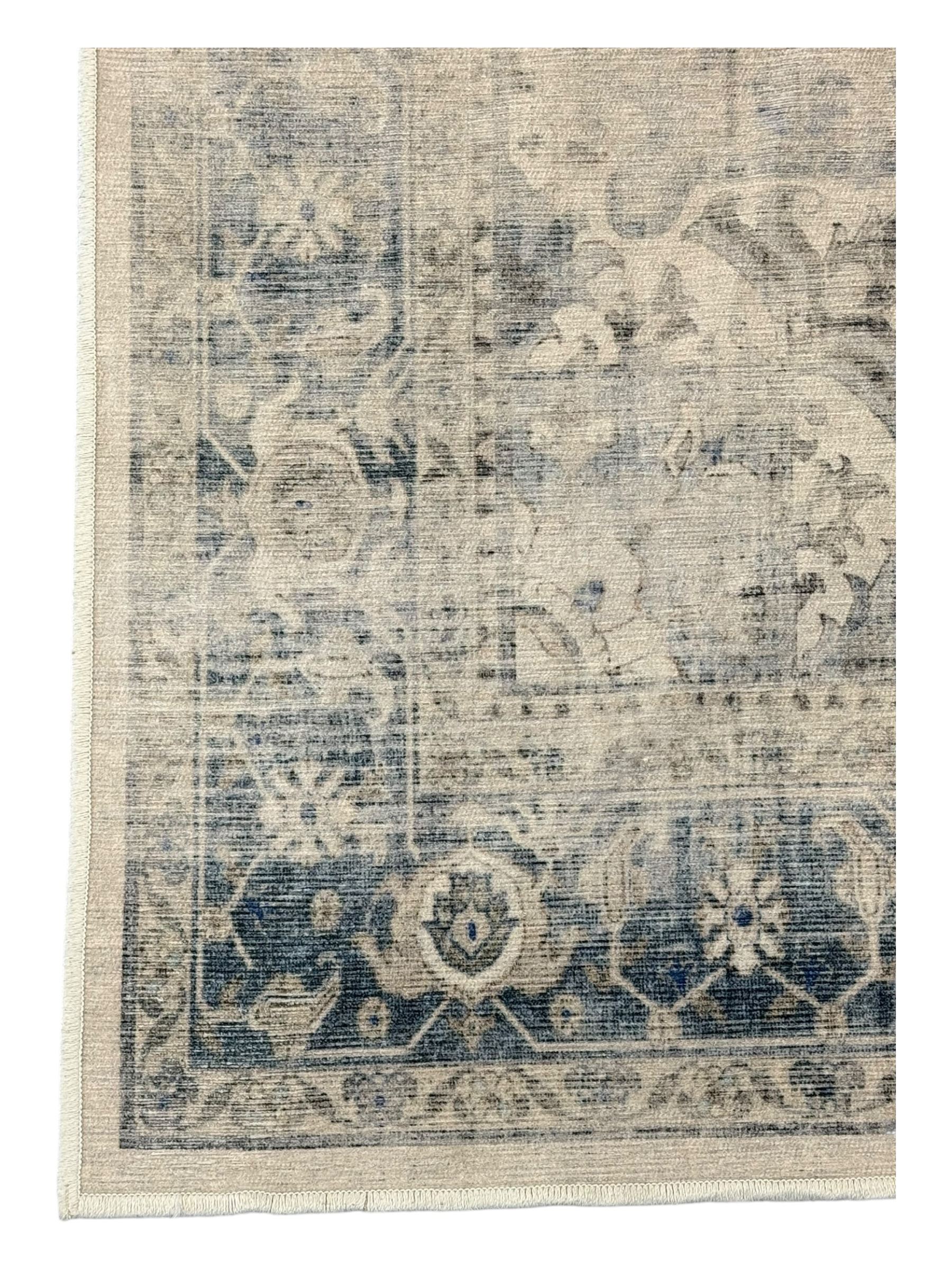 Ruggable Sarah blue quartz rug, with non slip cushion backing