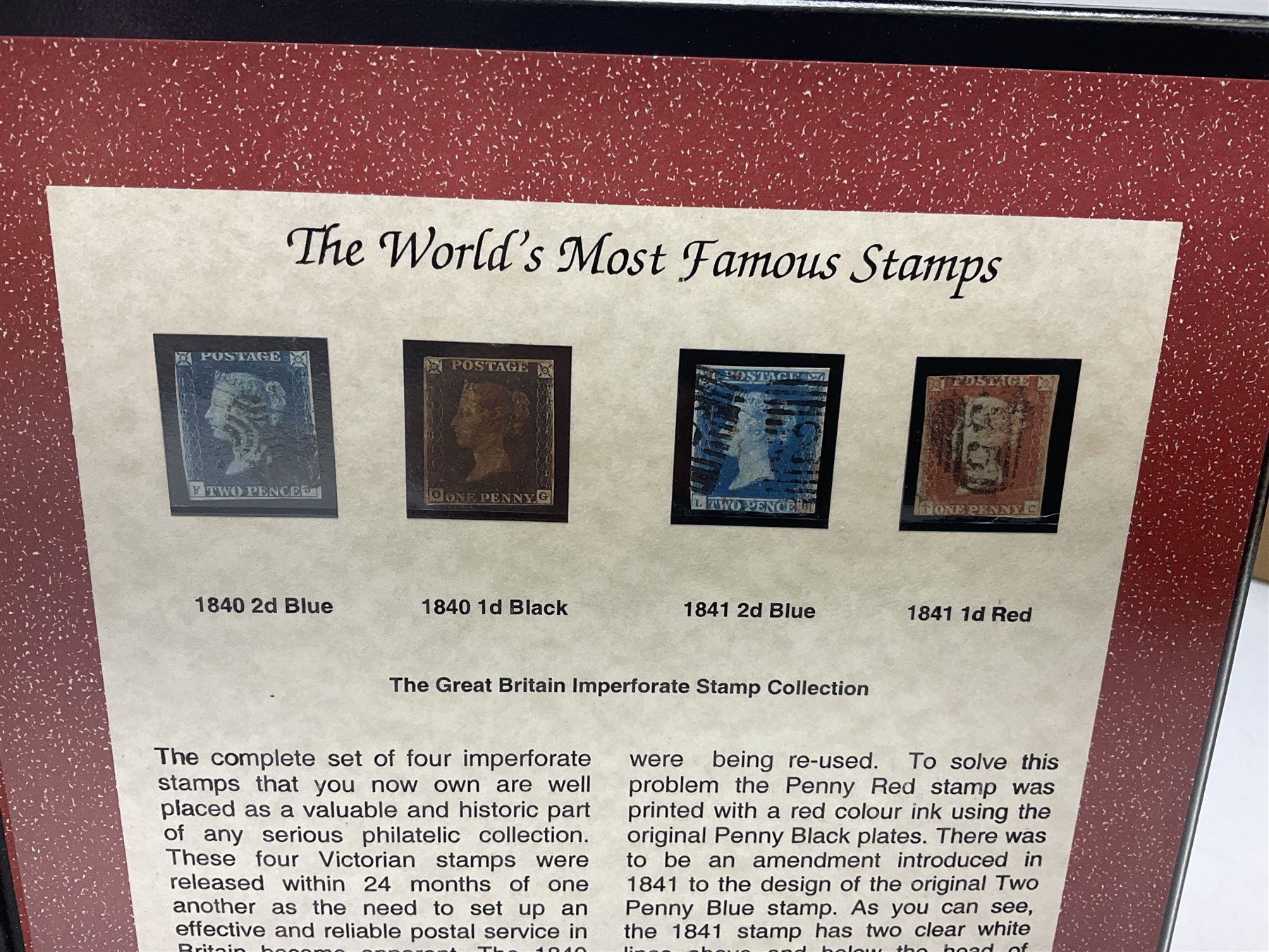 Three Westminster  stamp folders, 'The 1867-1883 Five Shilling Red', 'The World's Most Famous Stamps' including Queen Victoria 1840 penny black with red MX cancel and 1840 two pence blue, 'Victorian 1840 Mulready Stationary' (3)