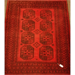  Persian Bokhara red ground rug, 187cm x 147cm  