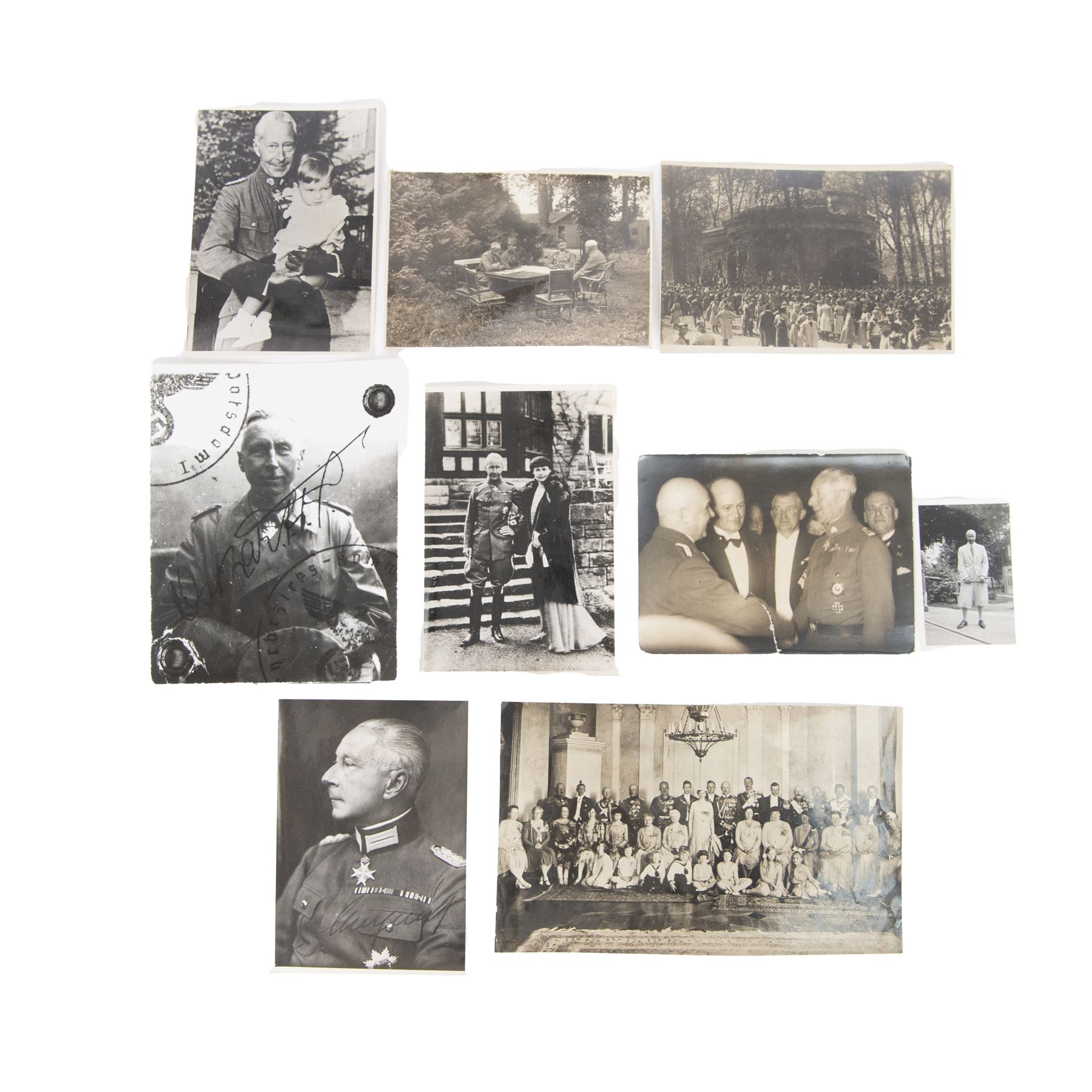 Nine original photographs of Crown Prince William, head of the German army 1914-1918,  previously part of the Forman Archive