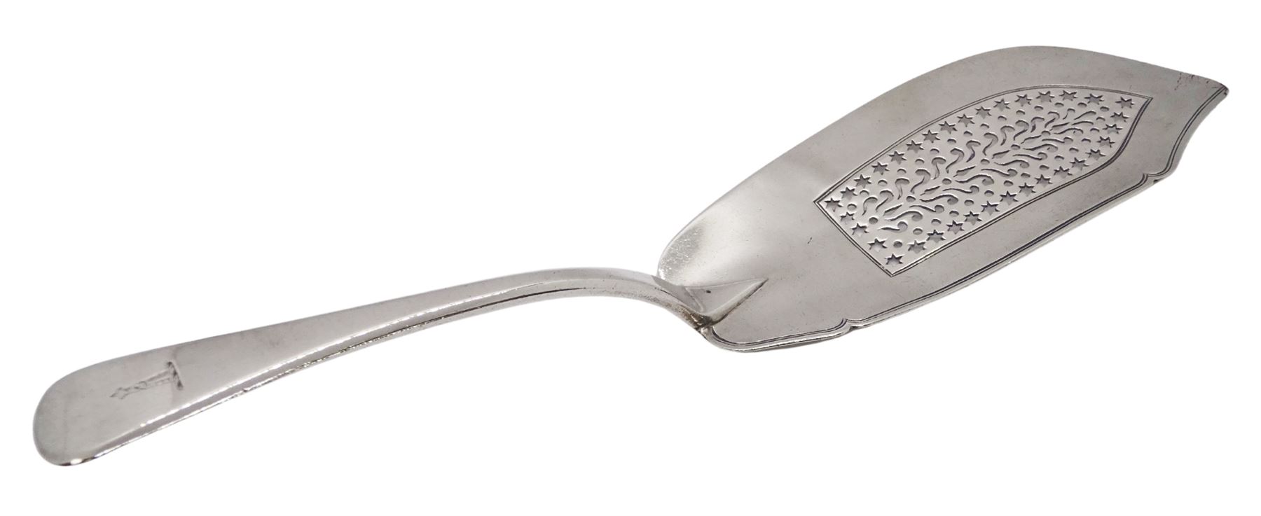 George IV silver Old English pattern fish slice, the shaped blade with pierced decoration, hallmarked William Knight II, London 1821, approximate weight 4.05 ozt (126 grams)