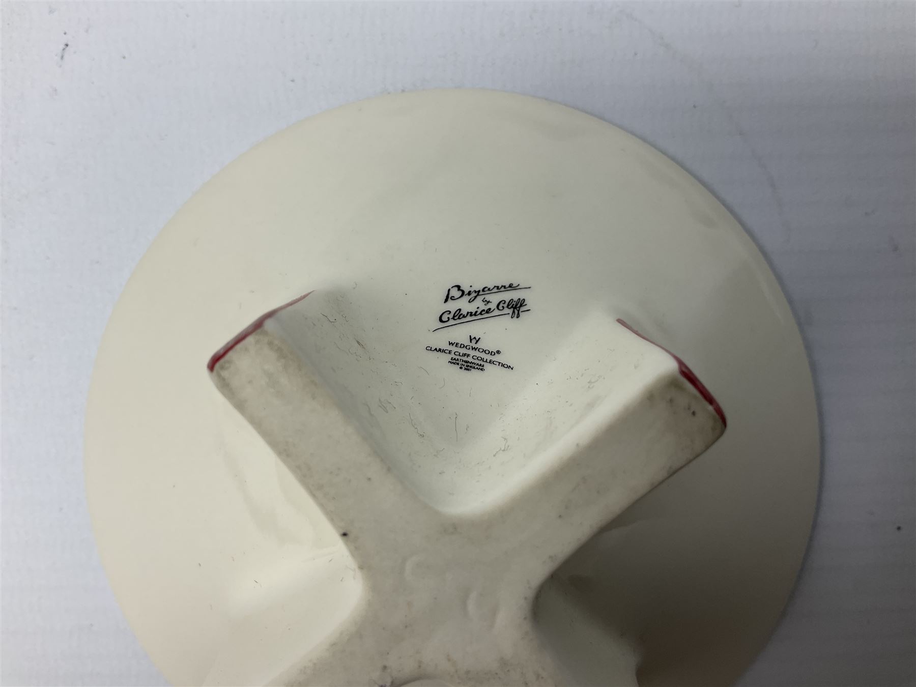 Wedgwood Clarice Cliff Bizarre jug and small conical bowl 