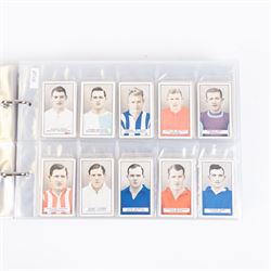 Collection of Edwardian and later Football related trading and cigarette cards, including forty-nine of fifty 1906 Ogden's Football Club Colours, 1922 PALS Footall series, ninety of one hundred 1925 Gallaher Famous Footballers, complete set of forty-four 1926 Ogden's Captains of Association Football Clubs and Colours, complete set of fifty 1927 Players Football Caricatures by MAC,  complete set of fifty 1927 Players Football Caricatures by RIP,  complete set of fifty 1930 Players Association Cup Winners, complete set of 50 1933 Ogdens AFC Nicknames etc, housed in brown cigarette card album