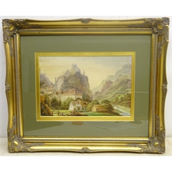 Continental School (19th/20th century): The Rhone Valley, watercolour indistinctly signed 23cm x 35cm