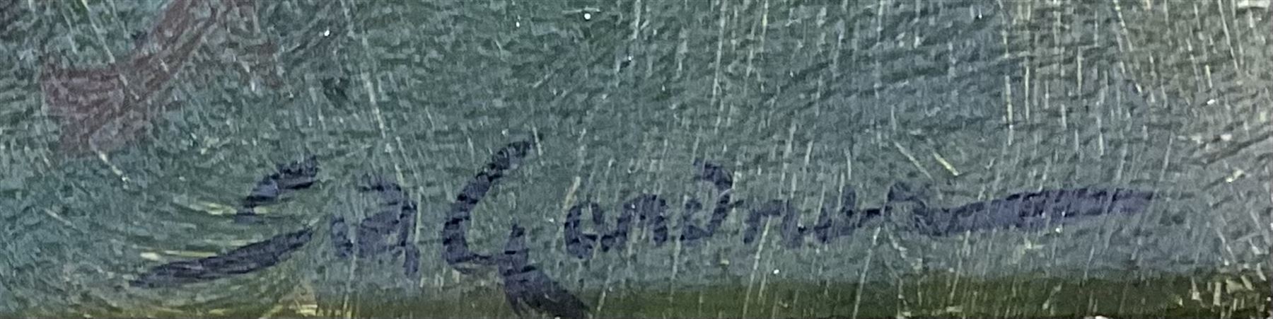 Sidney Valentine Gardner (Staithes Group 1869-1957): North Yorkshire Moorland Stream, oil on canvas signed 34cm x 52cm