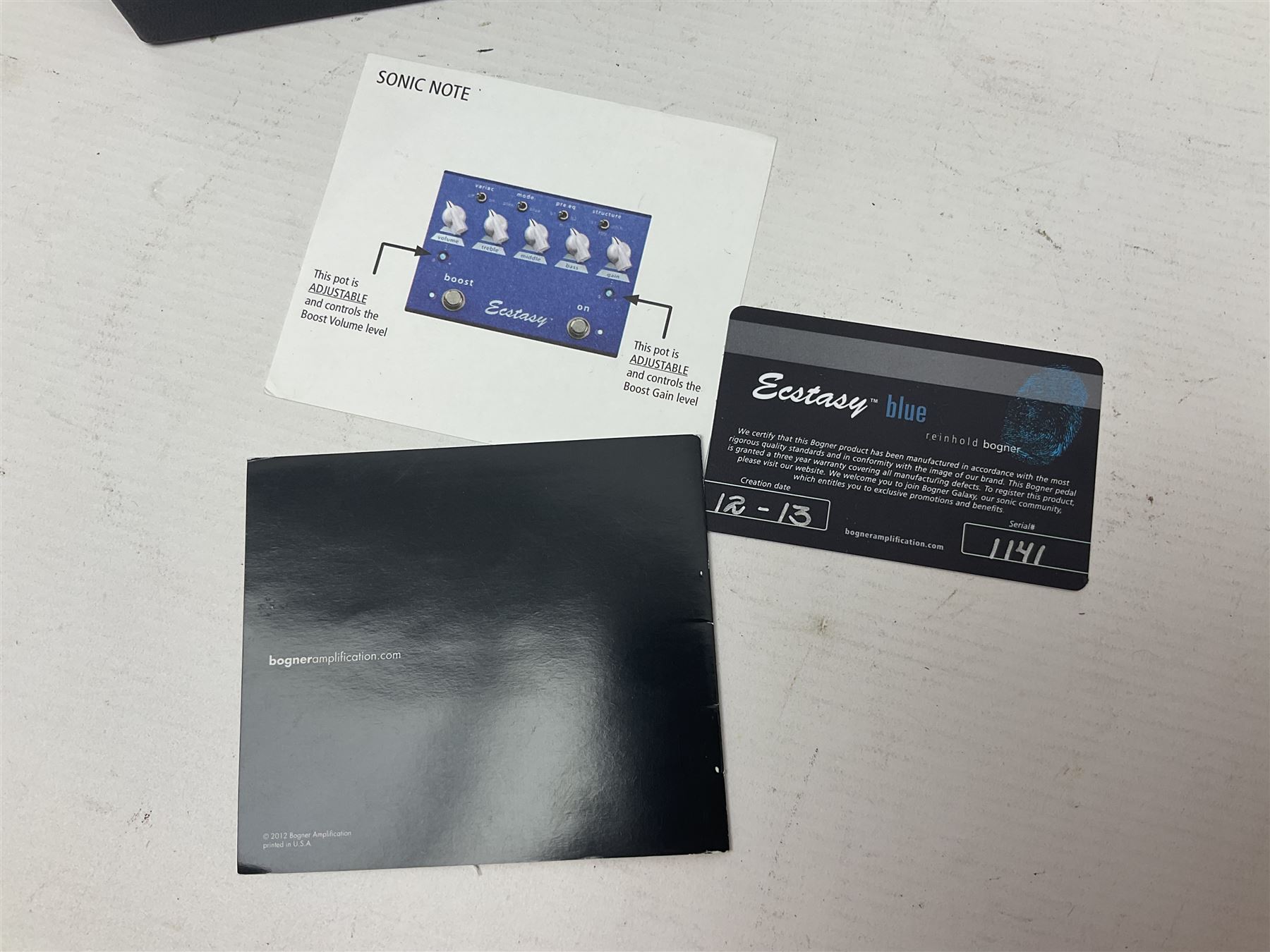 Bogner Ecstasy Blue guitar pedal, boxed