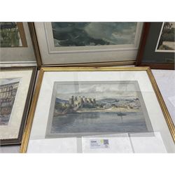 Chas H Neale (British 20th Century): 'Poets Corner - Long Millgate, Manchester', watercolour signed titled and dated 1964 together with a selection of variously signed British 20th century watercolours to include Norman Battershill, P S Buckingham and William Dodd max 25cm x 36cm (5)