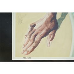 Tiffany Erwin Cant (American 1954-): 'Marketplace' and 'Men in the Boat', pair of limited edition colour lithographs signed and numbered 120/400 and 105/400, 51cm x 64cm (2)