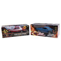 Two RCErtl 1:18 scale diecast model cars, comprising 'Knight Rider' KITT' and 'Starsky & H...