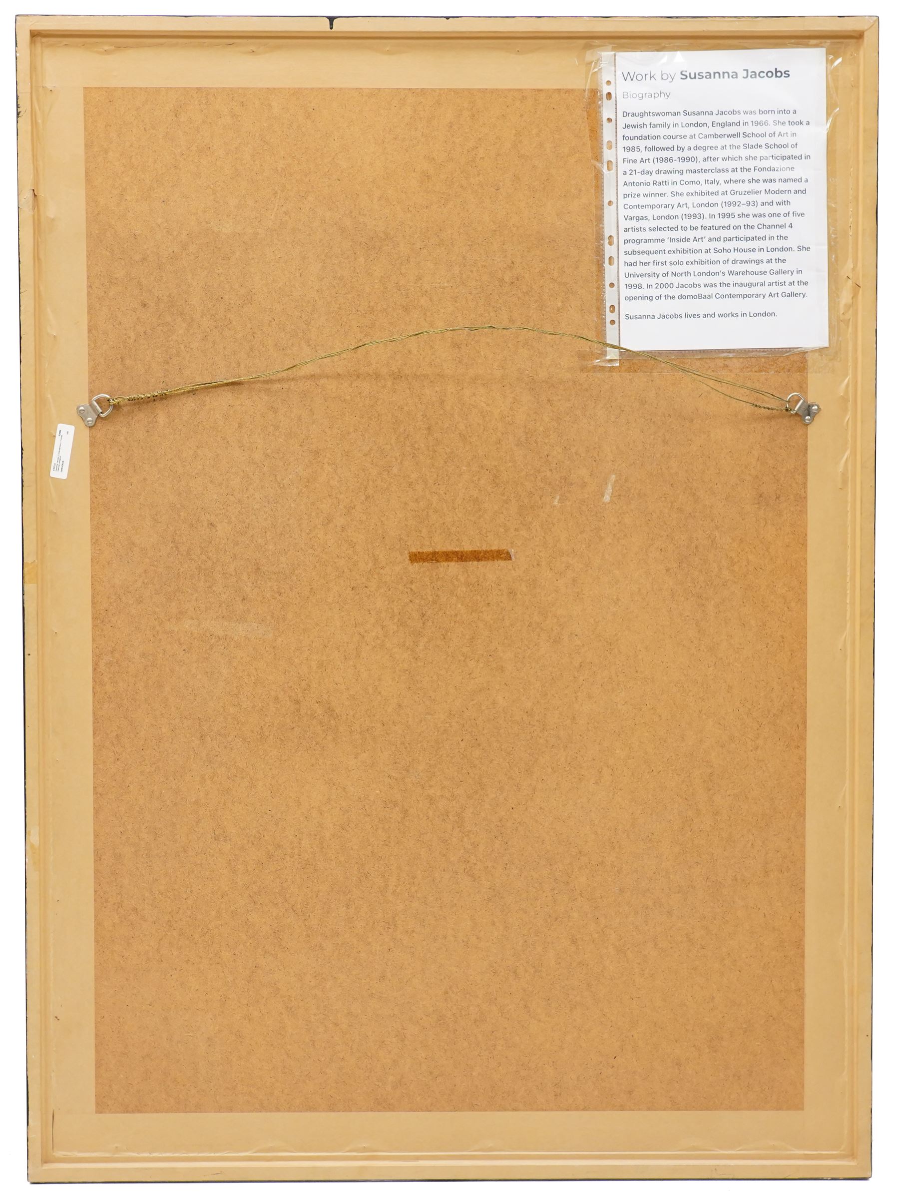 Susanna Jacobs (British 1966-): Portrait of a Man, charcoal unsigned, labelled verso 98cm x 68cm