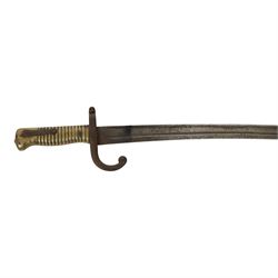 French 1866 Chassepot bayonet, with steal scabbard, overall L71cm 