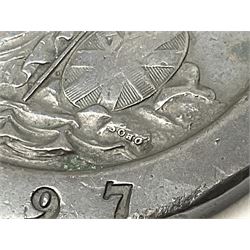 George II 1758 shilling and George III 1797 cartwheel twopence coin