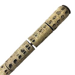 19th century shark vertebrae swagger stick, L84cm