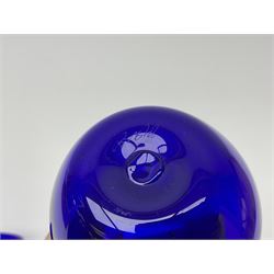 Bristol blue glass vase and goblet, together with Burleigh jug and other collectables