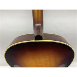 1958 Hofner Senator acoustic guitar with two-tone finish and Hofner label bearing serial no.5315, L104cm overall; in soft carrying case.