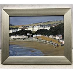 Donald Driscoll (20th century): 'Filey from the Brigg', oil on canvas board, signed titled and dated 1999 verso 29cm x 39cm