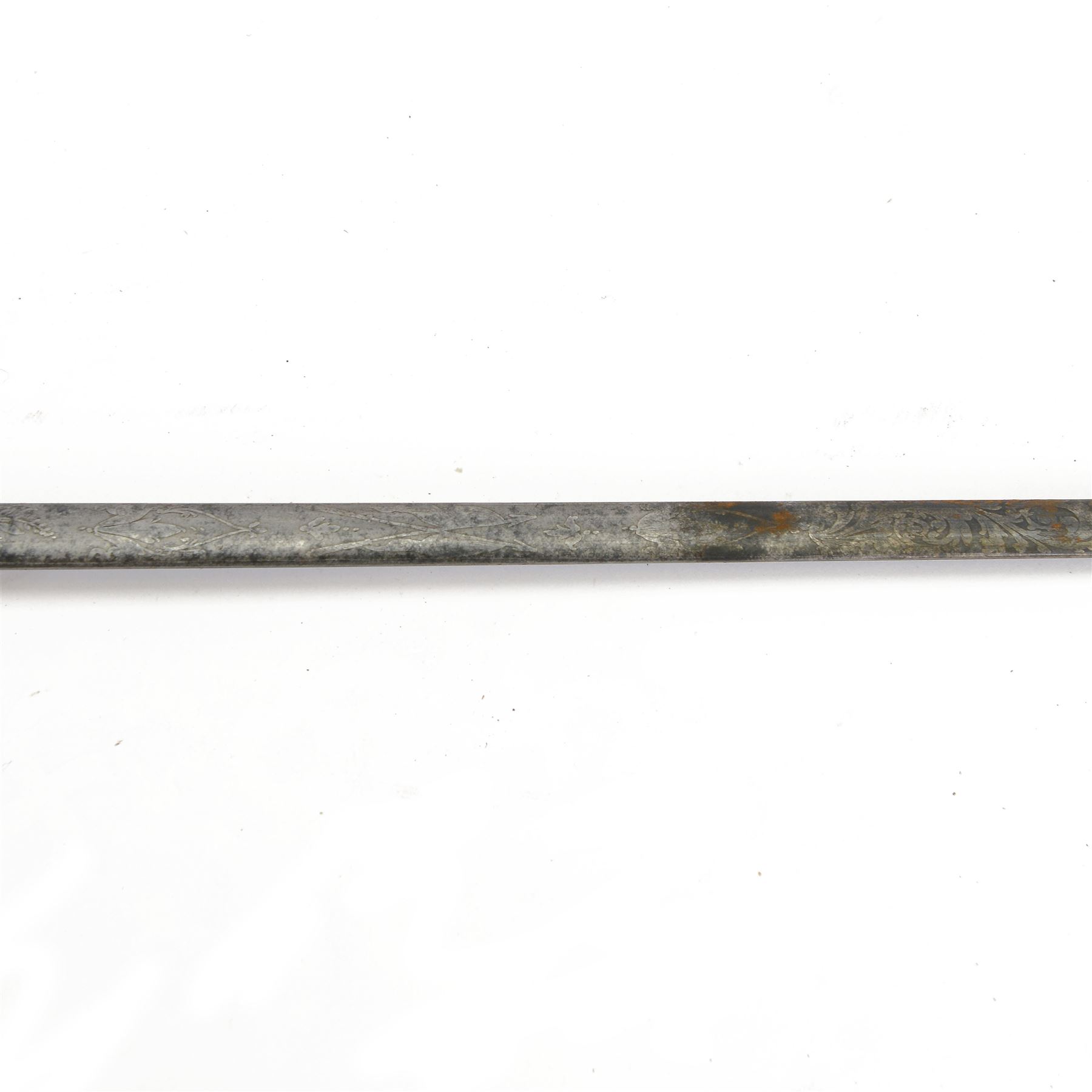 Victorian court sword, with etched blade signed 'Anderson St James's London', gilt brass hilt and black leather scabbard with gilt brass mounts