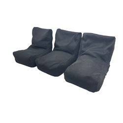 Ambient Lounge - set three beanbags with backrest form, upholstered in black fabric