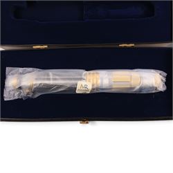 Limited Master Replicas Star Wars Attack of the Clones Mace Windu Lightsaber no. SW-112, 1:1 scale, in box with outer cardboard sleeve, with certificate, separate acrylic display case and plaque, limited edition no. 507/1750