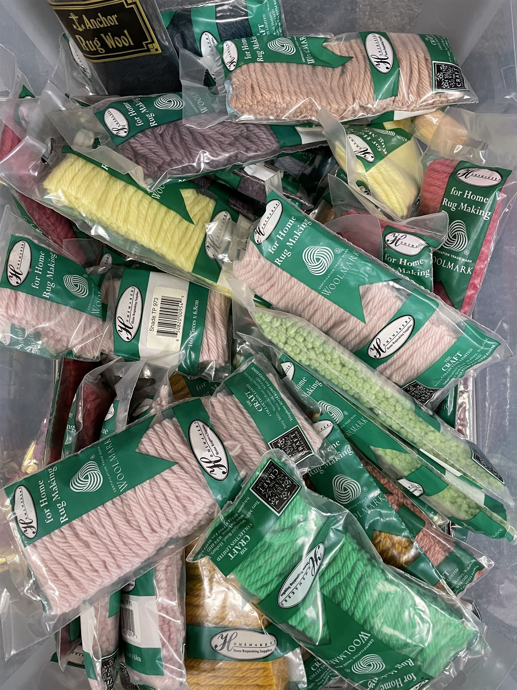 Haberdashery Shop Stock: Quantity of 'The Craft Collection' Paterna Persian Yarn, mostly in original packaging, together with rug making pre-cut wool by Homemakers & other makers, in three boxes