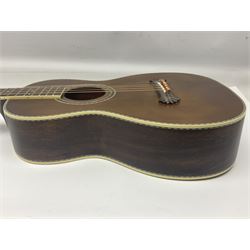 Indonesian crafted re-issue of an early Washburn Parlour guitar, model P314KK, bearing 125 years celebration label dated 2008; serial no.01120400171; L95cm; in Washburn case