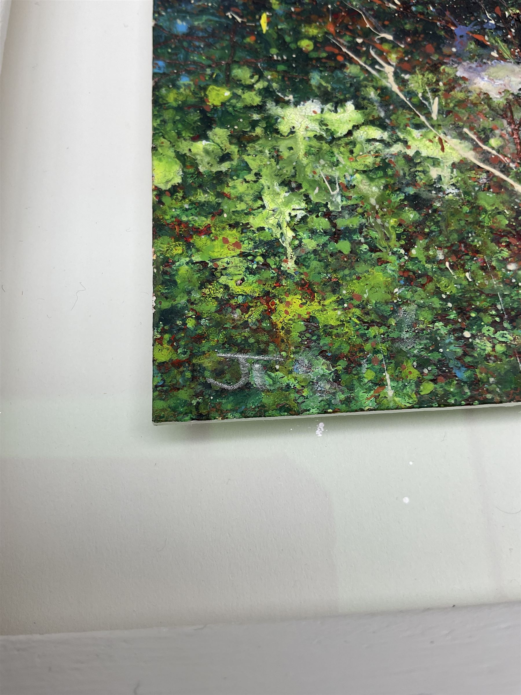 John Thornton (Northern British 1944-): Gorse, mixed media signed with initials, further signed verso 18cm x 17cm 