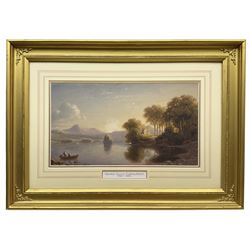 George Fennel Robson (British 1788-1833): 'Innisfallen Lake Killarney', watercolour signed 21cm x 37cm 
Provenance: with Thomas Agnew & Sons, London, catalogue no.50, label verso