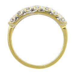 18ct gold seven stone round brilliant cut diamond ring, London 1978, total diamond weight approx 0.45 carat