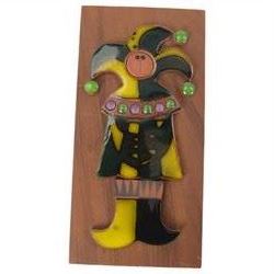 Three Hornsea Muramic handcrafted wall plaques, comprising Spaceman, Jester and Maharajah on Elephant, designed by John Clappison, H21cm, W10cm