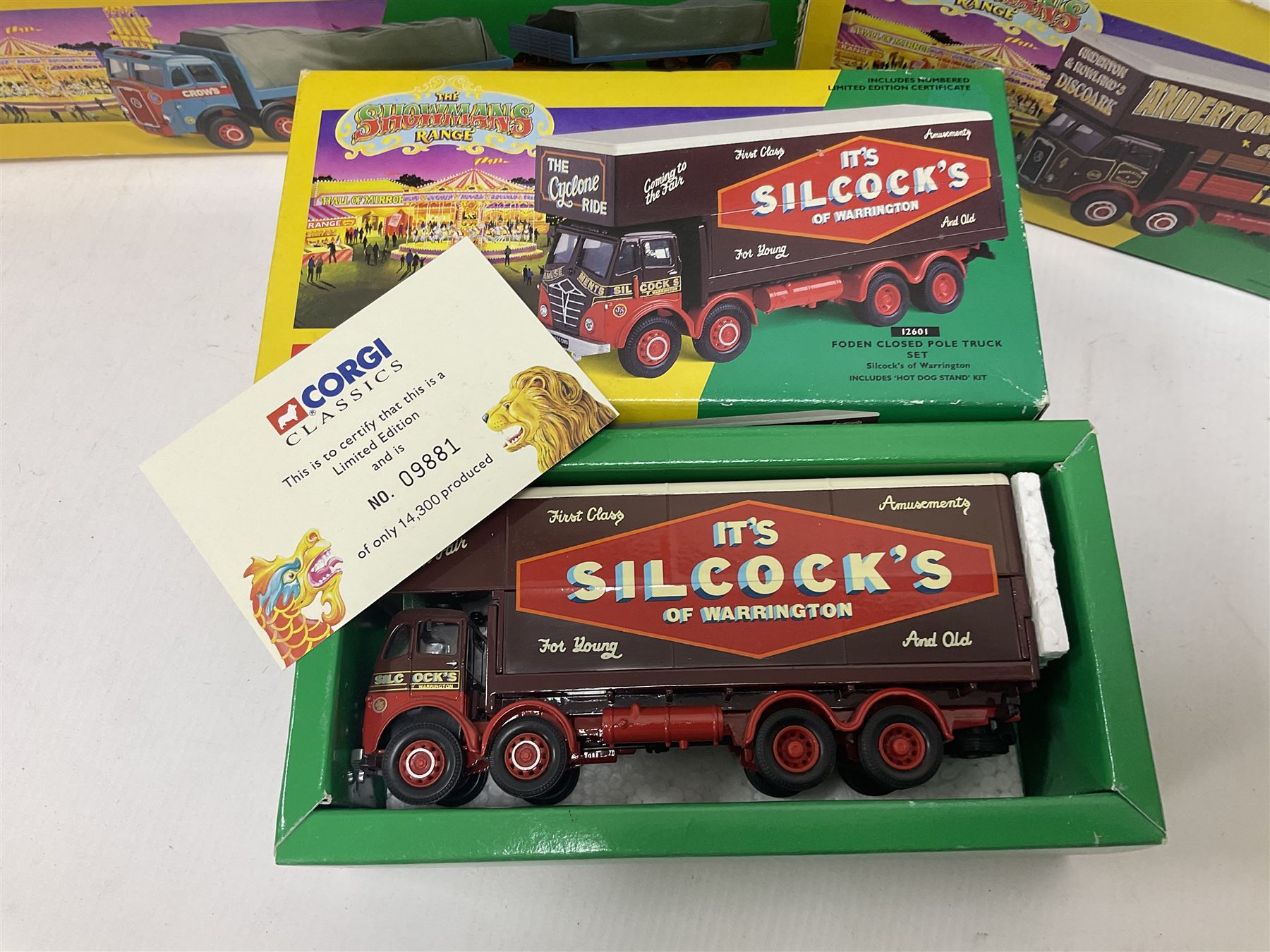 Corgi Showman’s Range - eleven 1:50 scale die-cast models comprising 12601, 14101, 15901, 16101, two 16501, 21701, 24401, 24801, 27602 and 27801, all boxed with paperwork 