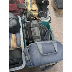 Large collection of camera bags and carry cases, including Lowepro, Town & Country, Nikon, Centon, Swordfish examples, in four boxes
