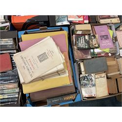 Very large quantity of assorted books, to include various travel guides, examples on wildlife, seabirds, landscapes, etc., assorted fiction, etc., in twenty four boxes 