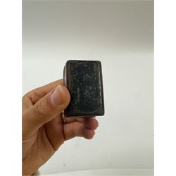 Victorian novelty inkwell, in the form of a leather Gladstone bag, H4cm
