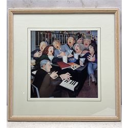 Beryl Cook OBE (British 1926-2008): 'Tennis', limited edition lithograph signed and numbered in pencil, together with two further prints after the same artist 84cm x 66cm (3)