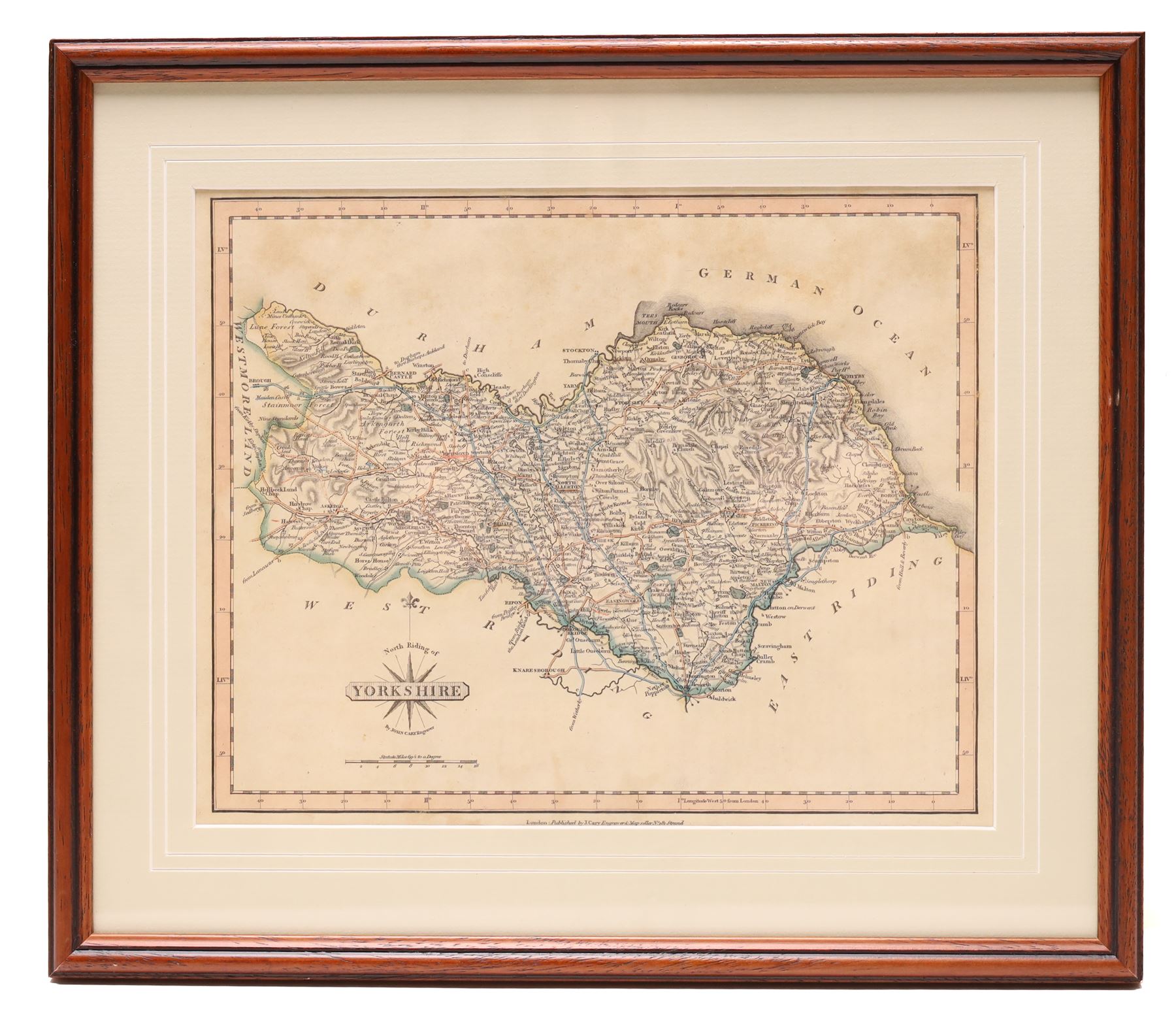 John Cary (British c.1755-1835): 'North Riding of Yorkshire' 'East Riding of Yorkshire' and 'Part of the West Riding of Yorkshire', three early 19th century engraved maps with hand-colouring 22cm x 27cm (3)