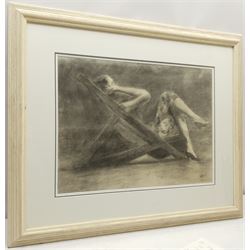 Richard Farrant (British Contemporary): 'Relaxation', charcoal signed, titled verso 37cm x 50cm
