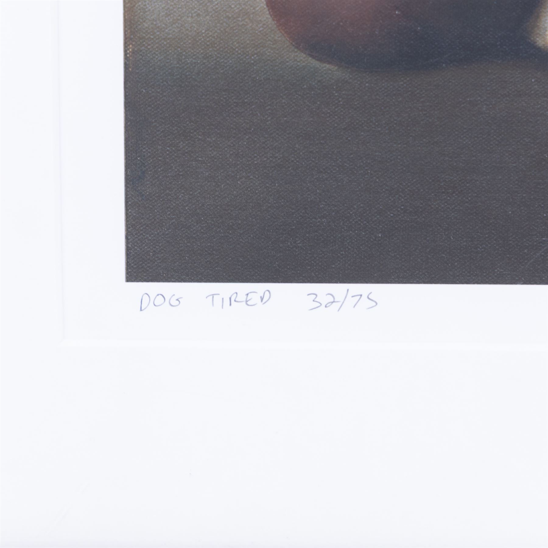 Richard Buckley (British Contemporary): 'Dog Tired', limited edition print signed titled and numbered 32/75 in pencil 28cm x 35cm 