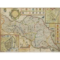 John Speed (British 1552-1629): 'The North and East Ridings of Yorkshire', 17th century en...