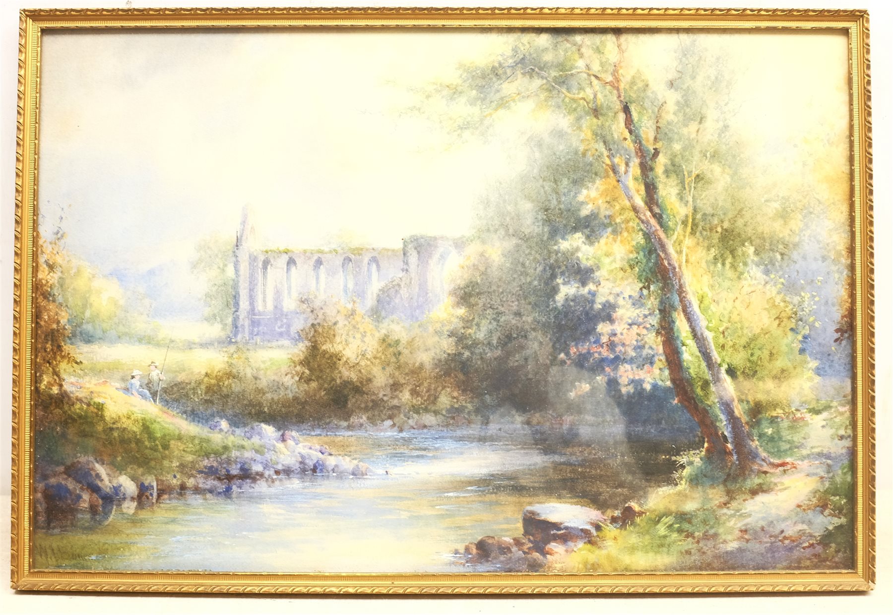 William Joseph Boyes (British 1871-1919): The Wharfe at Bolton Abbey, watercolour signed 35cm x 53cm