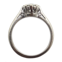  White gold single stone diamond ring, stamped 18ct, diamond approx 1.00 carat  