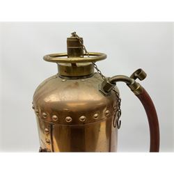 Large copper ‘Waterloo’ fire extinguisher by Read and Campbell Ltd and another Safex example 
