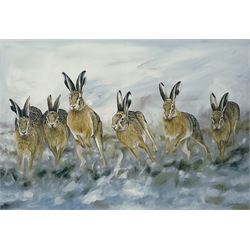Robert E Fuller (British 1972-): 'Hare Today Gone Tomorrow', limited edition colour print signed titled and numbered 364/850 in pencil 37cm x 55cm