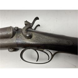 SHOTGUN CERTIFICATE REQUIRED - 19th century John Adams of London 12-bore double barrel side-by-side hammer gun with screw under-lever opening, 76cm (30