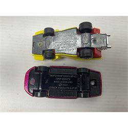 Matchbox 1-75 Series 'Superfast' ex-shop stock - eight models comprising 45c Ford Group 6, 52c Dodge Charge Mk.III, 53d Tanzara, 54c Ford Capri, 56c Pinifarina, 58d Woosh 'n' Push, 60c Lotus Super Seven and 62d Dragster; all boxed (8)