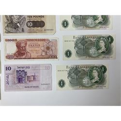Banknotes including Bank of England Page Series D one pounds, other one pound notes, various The Royal Bank of Scotland Limited denominations, Clydesdale Bank Limited ten pounds 31st January 1979 ‘D/BD 060182’ etc 