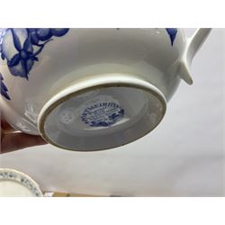 Quantity of teawares to include Coclough, Pearsons stoneware lidded twin handled pot, and other ceramics in two boxes