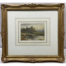 Myles Birket Foster RWS (British 1825-1899): Cattle Watering at Linlithgow Palace, watercolour and pencil signed with monogram 12cm x 17cm 
Provenance: private collection, purchased James Alder Fine Art, Hexham; with Chorley's 25th March 2010 Lot 131