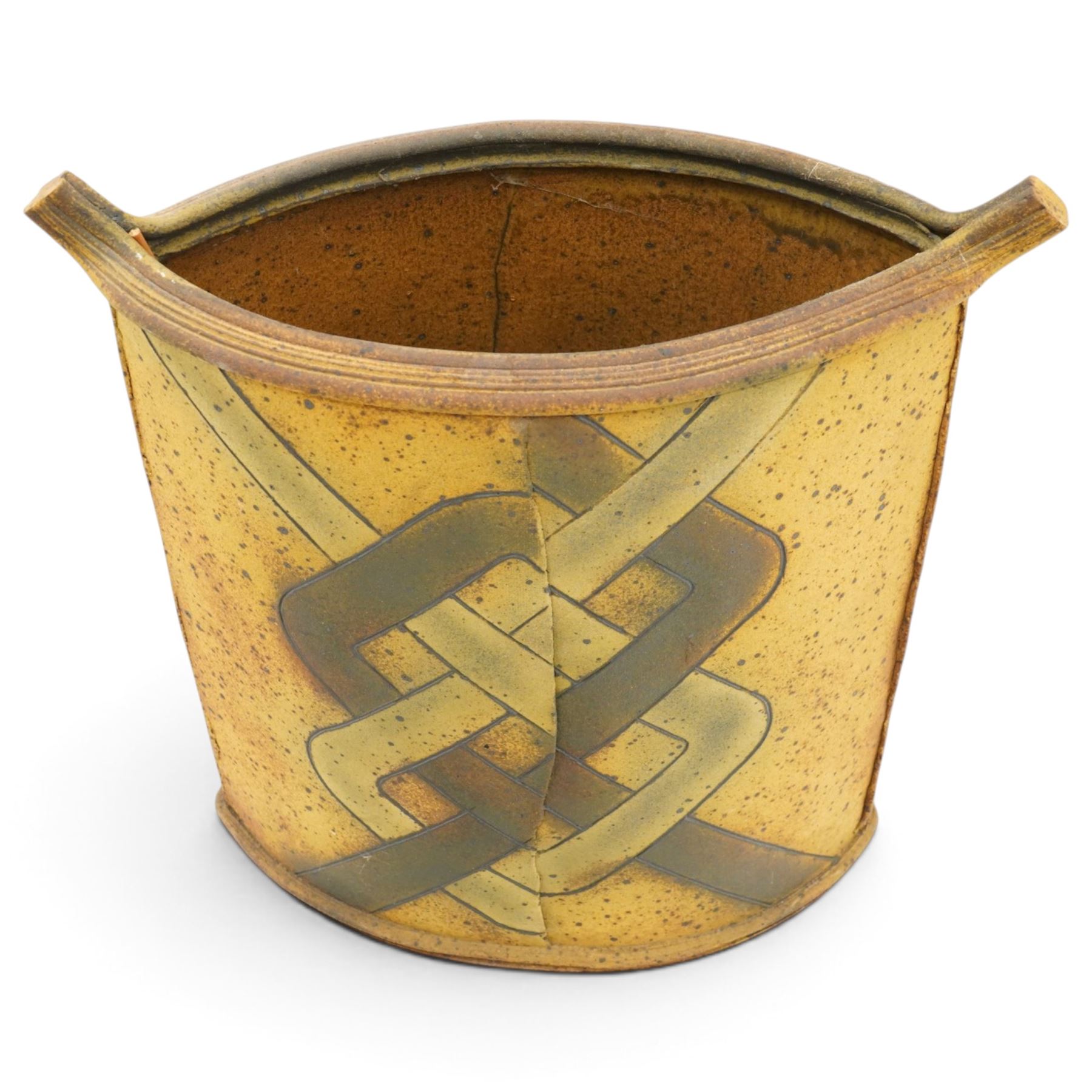Jim Robison (British 1939-): Floor standing studio pottery vessel, impressed marks near base, H57cm 